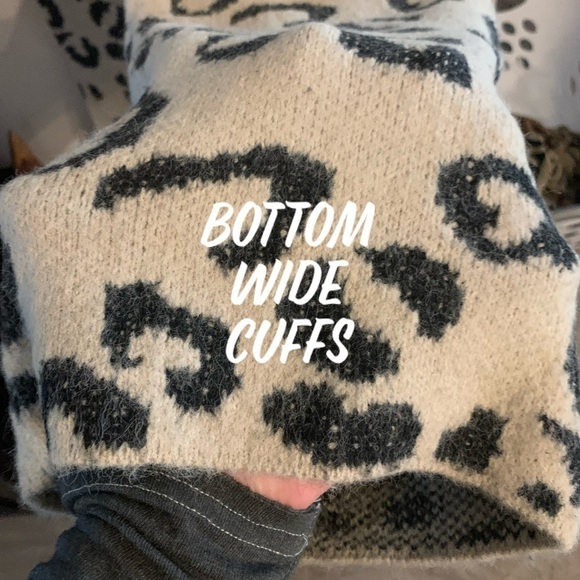 Oatmeal Fuzzy Knit Leopard Print Lounge Pants - Picture 11 of 16